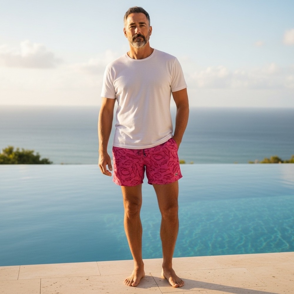Vineyard‎ Vines Pink and Red Swim Trunks with Relaxed Fit
